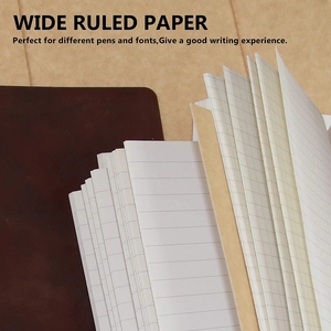 OEM Crazy Horse Skin Genuine <strong>Leather</strong> Hand Made <strong>Diary</strong> with Hand Made Paper Book Cover Vegetable Tanning Product - Product Image 3
