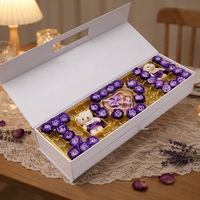 Boîte cadeau pour la Saint-Valentin, boîte d'emballage vide, boîte à chocolat vide à double couche blanche avec poignée et séparateur