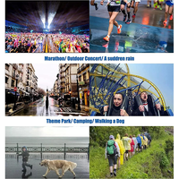 Veste de pluie EVA imperméable portable pour adultes avec capuche et poche Poncho d'extérieur jetable pour le travail et la randonnée