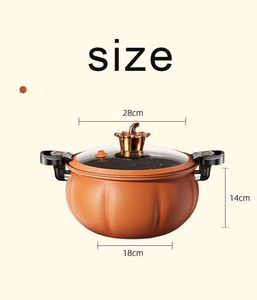 Revêtement antiadhésif 28CM Forme de citrouille <span class=keywords><strong>8</strong></span> <span class=keywords><strong>Litres</strong></span> Micro-cuiseur à pression avec cuiseur vapeur Pot à soupe sous pression - Product Image 4