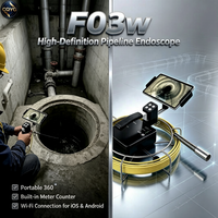 Endoscope portable haute définition FORBEST F03W avec compteur intégré, garantie 1 an pour la détection de canalisations souterraines