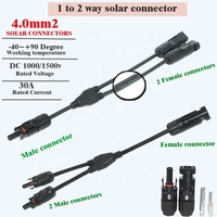 Connecteur solaire IP67 étanche 1 à 2 en Y, mâle-femelle, pour câble PV, pour système de panneaux solaires BIPV