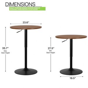 Mesa de Cóctel Moderna WEKIS con Base de Hierro de Altura Ajustable, para Exteriores, Taller, Cocina, Comedor, Bar, Sala de Estar, Color Negro - Product Image 2