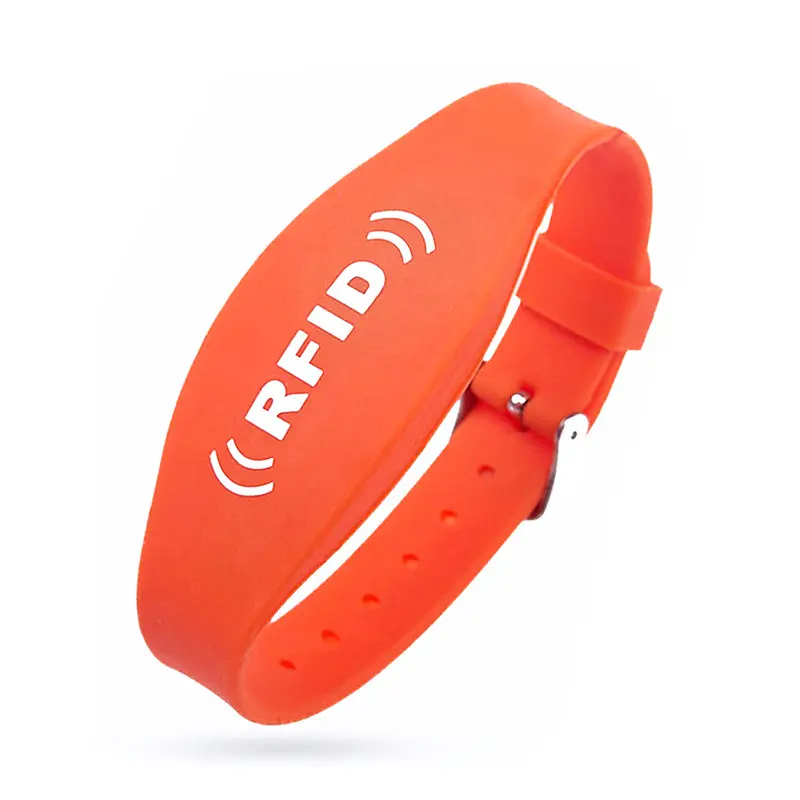 Impressão do logotipo ajustável Passive Silicone Soft Nfc Payment Bracelet Pulseira Rfid