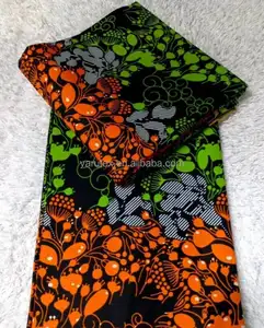 Pano de cera étnica 100 poliéster para roupas, tela africana lisa de tecido