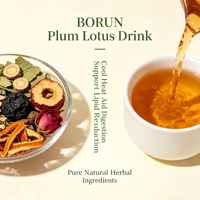 Sachets de thé aux feuilles de lotus et aux fleurs de prunier Mume 150g (5g*30) – Élimine la chaleur, rafraîchit l'été, nourrit le Yang, stimule la rate, favorise l'appétit et la digestion, dissout les mucosités et soulage la toux