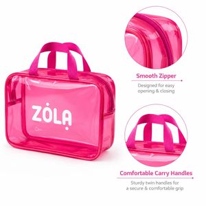 Custom Logo Pink <b>Transparent</b> PVC Cosmetic <b>Bag</b> Large Capacity Waterproof Toiletry Organizer for Travel - Product Image 3