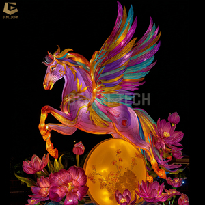SGL159 Año Nuevo Tema Linterna Decoración Zodiaco chino Linterna Festival Caballo volador Linterna de tela - Product Image 2