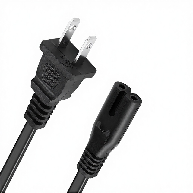 High Quality 2-Pin AC Power Cord with Pure Copper PVC for Universal Male-to-Female Replacement for PS5/PS4/Slim Xbox Series S