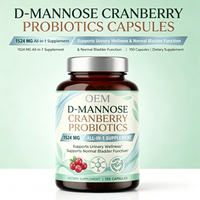 Capsules de D-Mannose à Marque Blanche OEM, 150 Comprimés, 1524mg, Probiotiques Canneberge, Approvisionnement en Gros