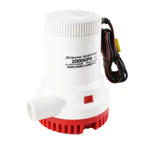 2000gph bomba de água de barco para pesca, 12v, mini bomba de água marinha, não automática de barco