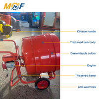 MHF Advanced Mini 350 400 Litres Bétonnière Manuelle Autotractée Facilement Transportable pour Fondations
