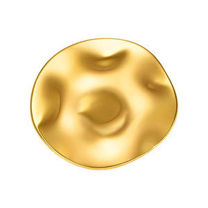 Broche mode simple or pour femme en acier inoxydable modèle rond irrégulier lisse - Product Image 5