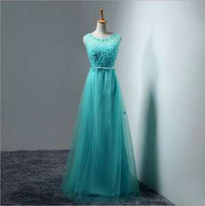 Abiti da Damigella Lunghi <span class=keywords><strong>a</strong></span> Linea <span class=keywords><strong>A</strong></span> con <span class=keywords><strong>Fiori</strong></span> 3D Illusione Collo in 8 Colori Diversi, Taglie Forti Disponibili - Product Image 6