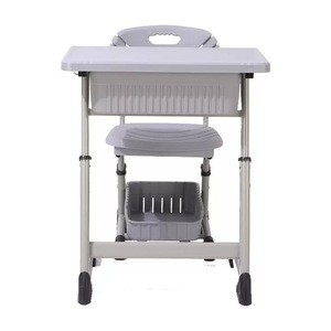 Ensemble de chaise et de bureau d'étude pliable en métal moderne et durable, mobilier scolaire pour les élèves du primaire, les enseignants, la chambre à coucher, le salon - Product Image 3