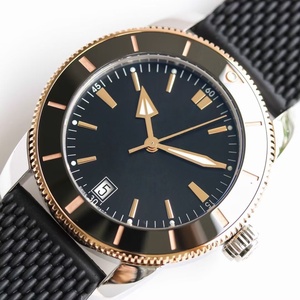 Reloj Mecánico de Acero Inoxidable con Correa de Cuero de 20 mm de Ancho, Diseño de Buceo Simple y Moderno Unisex - Product Image 3