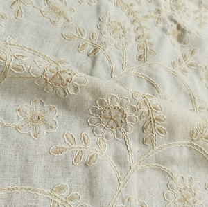 Tissu en viscose, <span class=keywords><strong>lin</strong></span> et coton, broderies 3D de branches et de fleurs, pour vêtements, thobe, matelas, canapé - Product Image 3