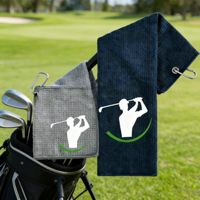 Serviette de golf gaufrée 100 % microfibre écologique et moderne avec clip magnétique personnalisé et logo sur mesure pour accessoires de golf