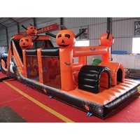 Maison hantée gonflable Moonwalk pour Halloween, châteaux gonflables citrouille pour Halloween, jeux gonflables pour enfants
