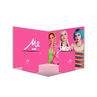 Modular Tool Free Custom Print 10x10 Aluminium Faltbare SEG Backlit Light Box Hintergrund Tragbarer Messestand