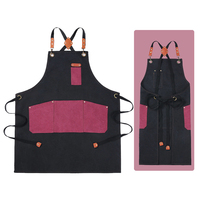 Nouveau design de tablier de barbier en toile épaisse robuste et anti-salissure avec dos croisé tabliers en toile bicolore avec poches multifonctions