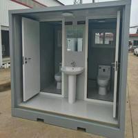 Toilettes mobiles préfabriquées modernes en conteneur, étanches, portables, à panneaux sandwich, installation facile, pour espaces publics extérieurs