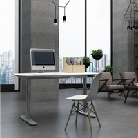 Cadre de bureau à levage automatique à double moteur moderne, colonne ronde, table de bureau à hauteur réglable