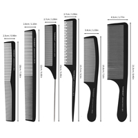 Ensemble de peignes à cheveux professionnels multifonctionnels de 6 pièces avec brosse à queue de rat et peignes à cheveux pour salon