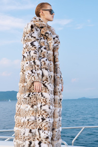 Abrigo de Piel de Lince Canadiense Americano Vintage de Longitud Completa, <span class=keywords><strong>Precios</strong></span> de Fábrica, Abrigo de Visón con Patrón de Leopardo Natural - Product Image 6