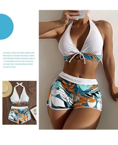 Ensemble de bikini à taille haute pour femmes, imprimé, short de bain avec string, vêtements de plage, maillot de bain - Product Image 5