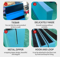 Panneaux de séparation modulaires en mousse haute densité, rembourrés, portables avec connecteurs Velcro pour centre de gymnastique