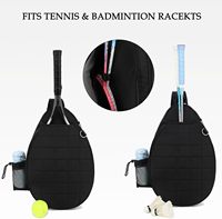Sac à bandoulière de tennis en nylon imperméable pour les sports de plein air avec rangement pour raquettes et pagaies