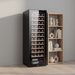 Enfriador de <span class=keywords><strong>Vino</strong></span> Inteligente de Acero Inoxidable de 138L con Capacidad para 48 Botellas, Refrigerador de Bebidas con Temperatura Constante - Product Image 1