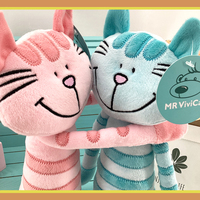 Peluche chat bleu super douce en coton PP, coussin pour garçons, filles, enfants, pour mariage, Noël ou cadeau d'anniversaire