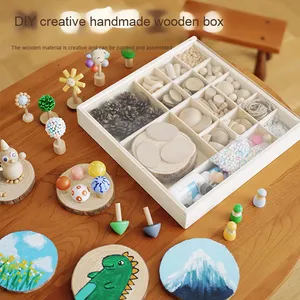 2-4年子供のためのホットクリエイティブDIY天然木絵画ブランチキット幼稚園手芸材料数学科目数学のおもちゃ - Product Image 3