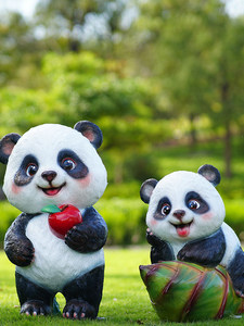 Escultura de <span class=keywords><strong>Panda</strong></span> de Dibujos Animados, Adorno de Animal de Fibra de Vidrio para Suelo, Hecho a Mano en China Continental, para Paisajismo de Parques al Aire Libre - Product Image 5
