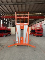 Plateforme élévatrice mobile à double mât SJYL0.1 10 en alliage d'aluminium avec système hydraulique pour les besoins de maintenance des immeubles de bureaux