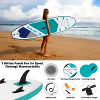 Planche de paddle gonflable de 10,5 pieds - SUP large et stable avec kit d'accessoires premium pour tous les niveaux de compétence, fabriqué en Chine, Hubei