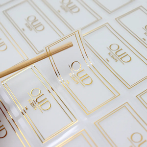 OEM chai bao bì thực phẩm tự dính logo in Vinyl <span class=keywords><strong>PVC</strong></span> lá vàng rõ ràng dập nóng cuộn Sticker tùy chỉnh trong suốt nhãn - Product Image 5