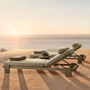 كرسي شاطئ خارجي من خشب الساج للحديقة بجانب المسبح وصالات التشمس كرسي فيلا شرفة مضادة للتآكل سرير شمس Vruise Ship من خشب الساج - Product Image 3