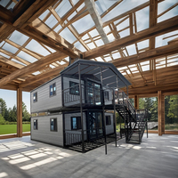 Maison conteneur en acier de luxe extensible et pliable avec étiquette personnalisée Entrepôt préfabriqué étanche Immeuble de bureaux