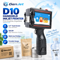 Imprimante jet d'encre portable et en ligne GenJet D10-M double mode 600 DPI pour le codage de lots, de dates, de codes-barres et de logos avec port de capteur