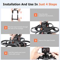 Adaptor Sekrup Ekstensi Dudukan Kamera Avata 2 1/4 untuk Action5 Pro & untuk Penstabil Drone yang Kompatibel, Plastik Anti-Goyang yang Dapat Disesuaikan