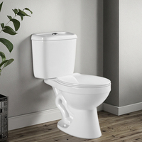 WC moderne monobloc à double chasse, cuvette allongée, siphonique, en PP et céramique, portable, pour usage domestique et hôtelier, S-Trap