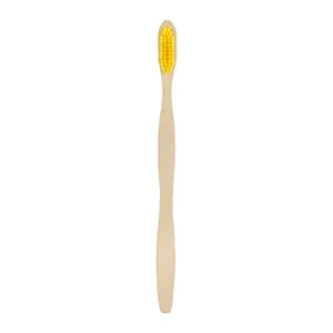 Bambu diş fırçası özelleştirilmiş tek kullanımlık yetişkin bambu diş fırçası toptan otel için