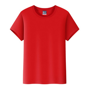 Camiseta de cuello redondo con logo personalizado, de algodón peinado tipo seda helada, hombros caídos, manga corta, uniformes de grupo para jóvenes - Product Image 5