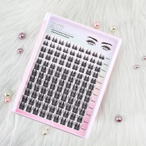 Cils en faux vison faits à la main sans poids, vente en gros, pré-mappés, coupés, cils en grappes DIY, cils vaporeux, fournisseur de cils à marque privée - Product Image 2