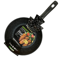 Ensemble de poêles antiadhésives en alliage d'aluminium forgé pour la cuisine domestique, compatibles induction, sans couvercle, poignée en bakélite/peinte, qualité alimentaire