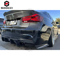 Diffuseur arrière en fibre de carbone de type GEX pour BMW Série 3 F30 F35 M Sport MT Diffuseur séparateur de lèvre de pare-chocs arrière 2012-2019
