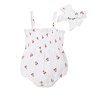 Baccalino all'ingrosso del bambino <span class=keywords><strong>pagliaccetto</strong></span> floreale della ciliegia 100% tutine del cotone per le ragazze appena nate 0-3 <span class=keywords><strong>mesi</strong></span> <span class=keywords><strong>12</strong></span> <span class=keywords><strong>mesi</strong></span> - Product Image 1